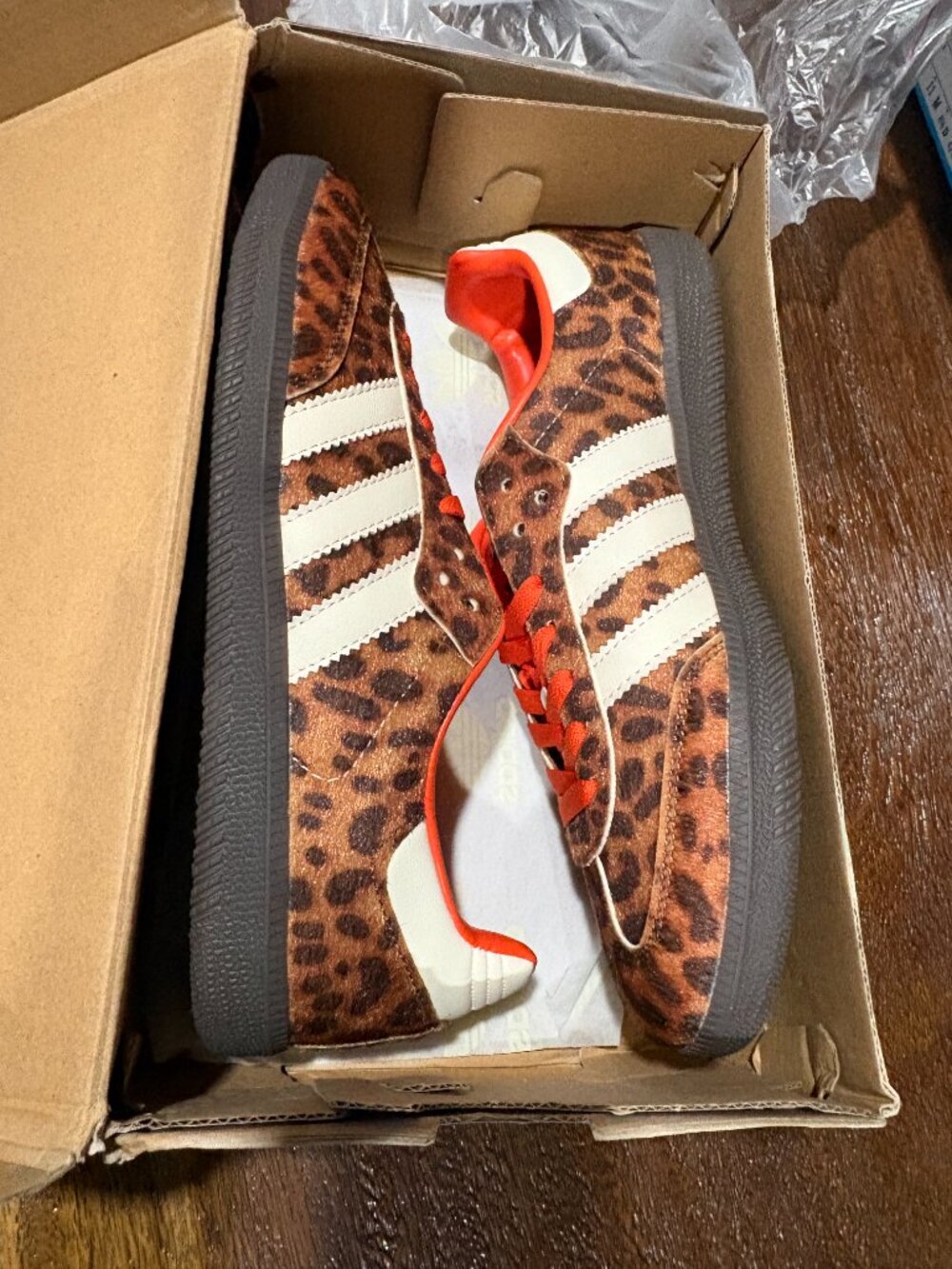 Adidas Samba OG Originals Leopard Animal Print Sneakers Shoes sz 9.5 Mens 11 W